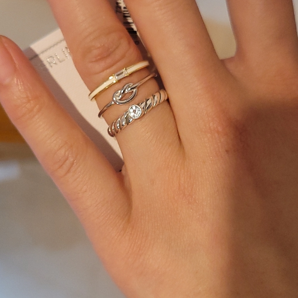 3 - Argento & Annika witt sterling 925 4ever baguette infinity ring stud trio